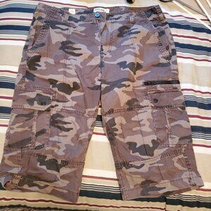 Projek Raw Mens Blue Camouflage Cargo Shorts Size 34